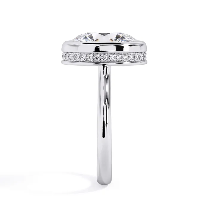 Rings Bezel with Underhalo Engagement Ring deBebians
