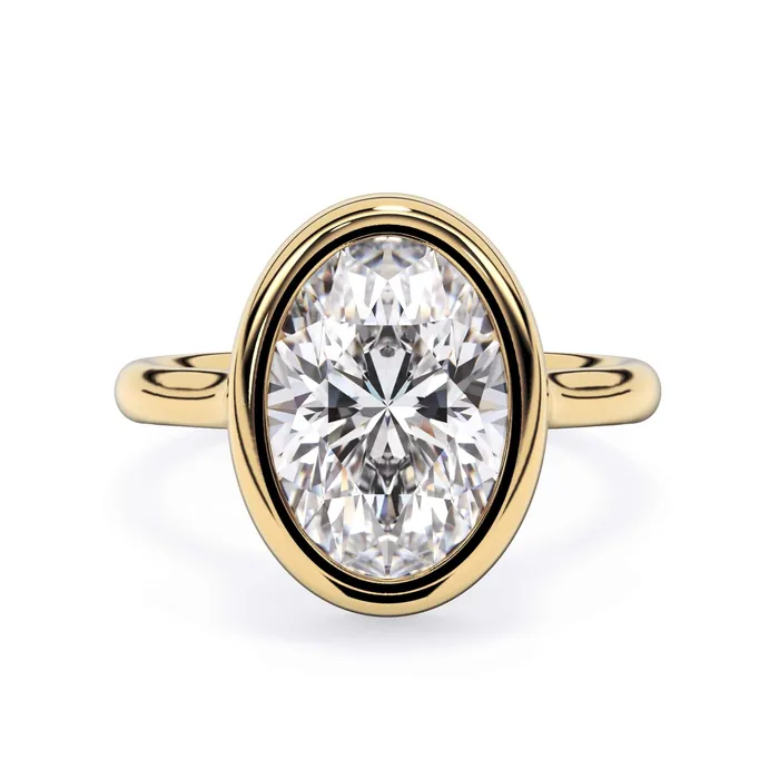 Rings Bezel with Underhalo Engagement Ring deBebians