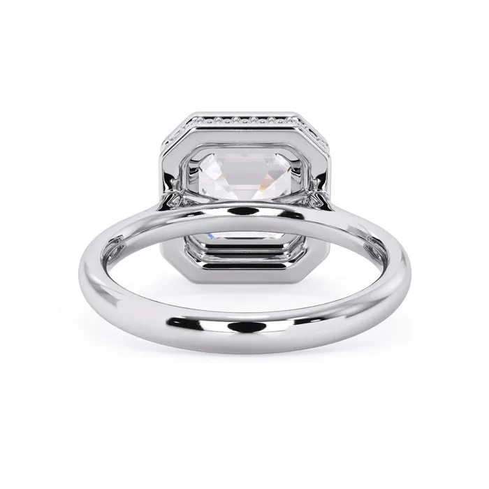Rings Bezel with Underhalo Engagement Ring deBebians