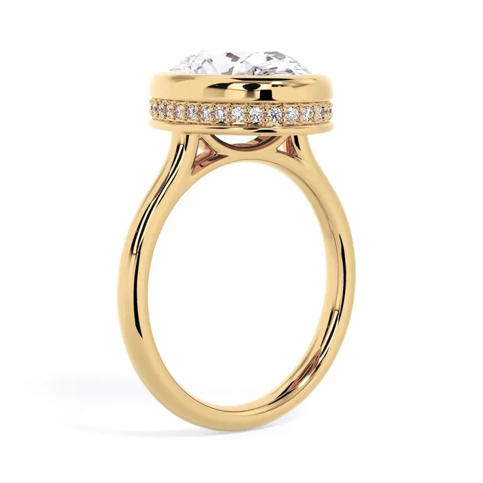 Rings Bezel with Underhalo Engagement Ring deBebians