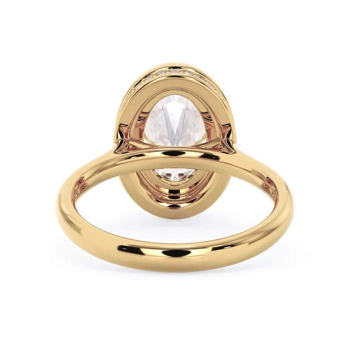 Rings Bezel with Underhalo Engagement Ring deBebians