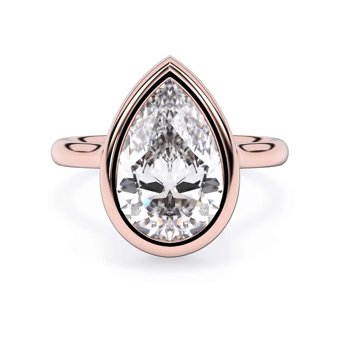 Rings Bezel with Underhalo Engagement Ring deBebians