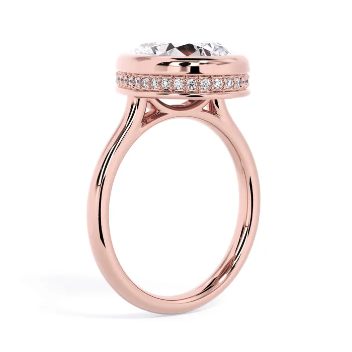 Rings Bezel with Underhalo Engagement Ring deBebians