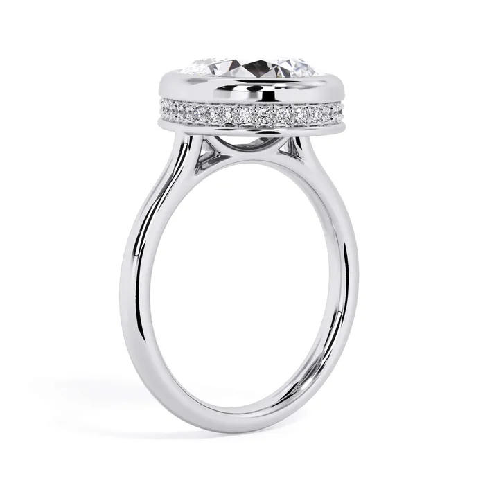 Rings Bezel with Underhalo Engagement Ring deBebians