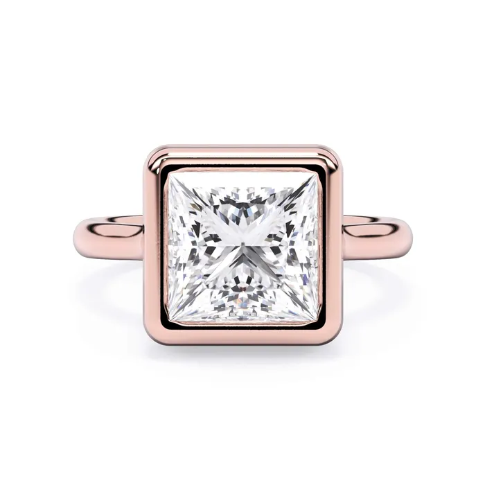 Rings Bezel with Underhalo Engagement Ring deBebians