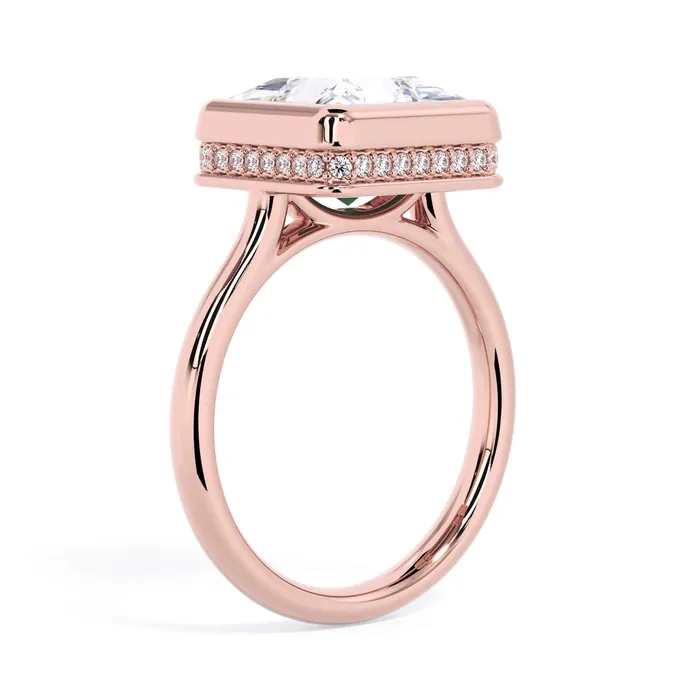 Rings Bezel with Underhalo Engagement Ring deBebians