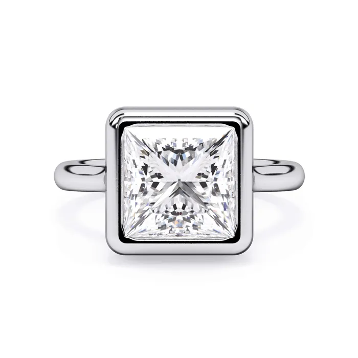 Rings Bezel with Underhalo Engagement Ring deBebians
