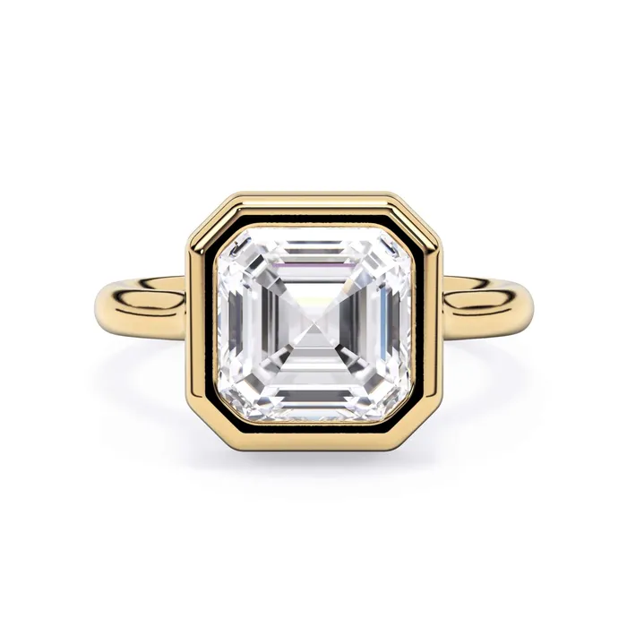 Rings Bezel with Underhalo Engagement Ring deBebians