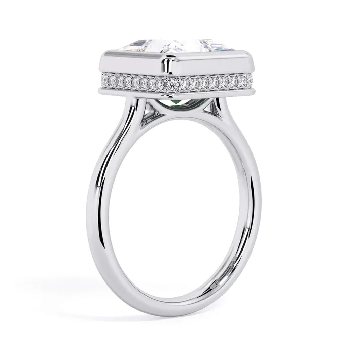 Rings Bezel with Underhalo Engagement Ring deBebians