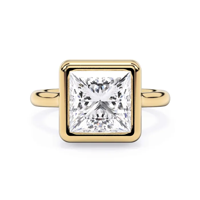 Rings Bezel with Underhalo Engagement Ring deBebians