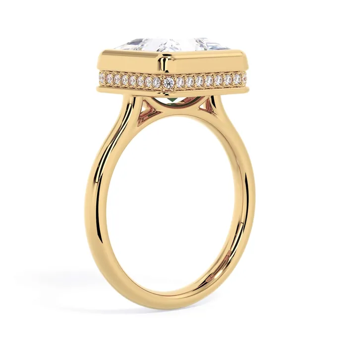 Rings Bezel with Underhalo Engagement Ring deBebians