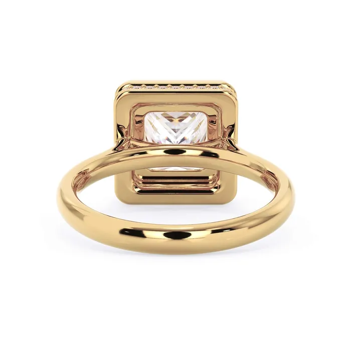 Rings Bezel with Underhalo Engagement Ring deBebians