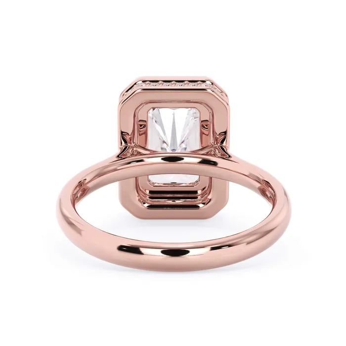 Rings Bezel with Underhalo Engagement Ring deBebians