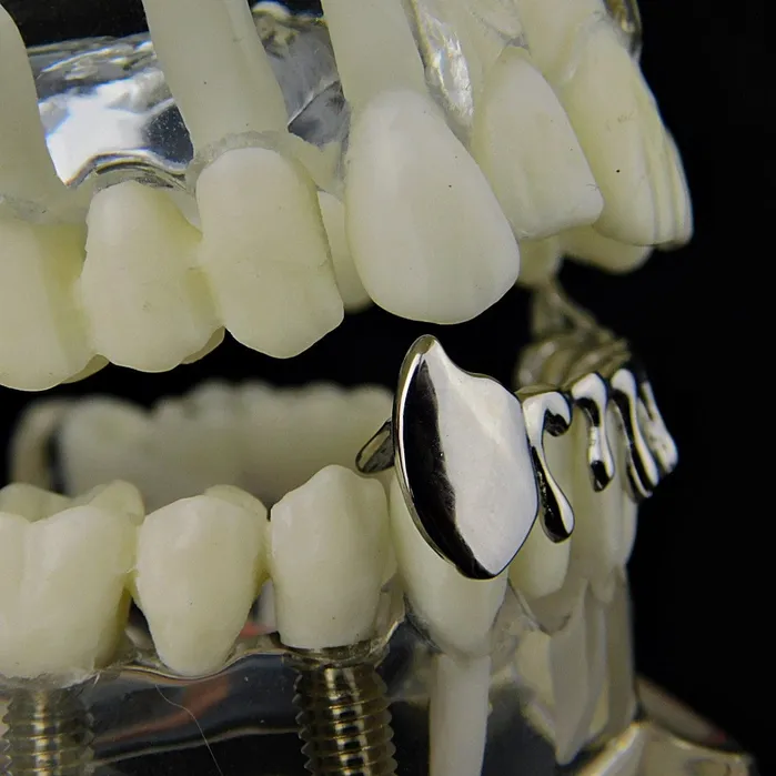 Rings Bling Cartel Admin Silver Tone Drip Bottom Teeth Vampire Fangs Grillz
