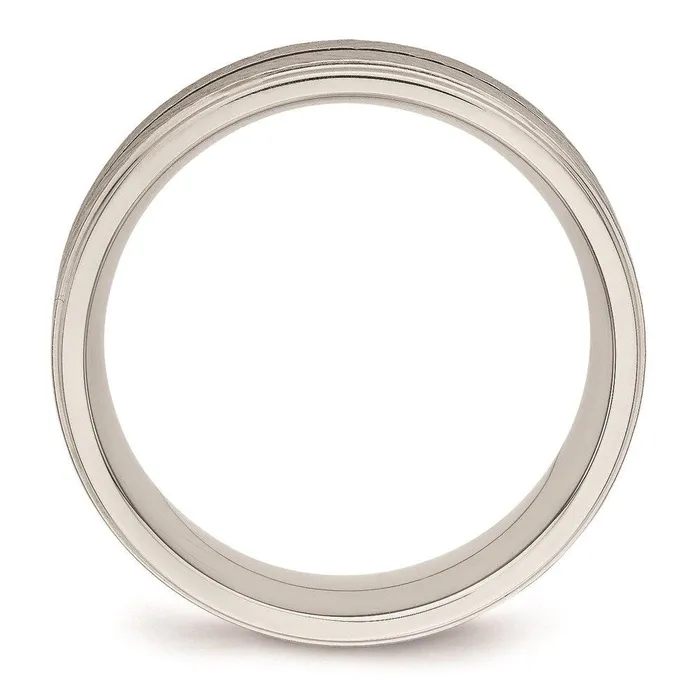 Rings Chisel Stainless Steel Polished Grooved Ring Rings Chisel Stainless Steel Polished Grooved Ring