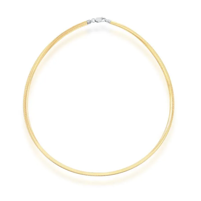 Rings Classic Sterling Silver 4mm TwoTone Reversible Omega Chain 18