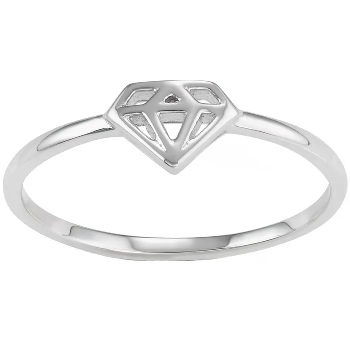 Rings Classic Womens Silver Tone Diamond Shaped Ring W1605 Classic