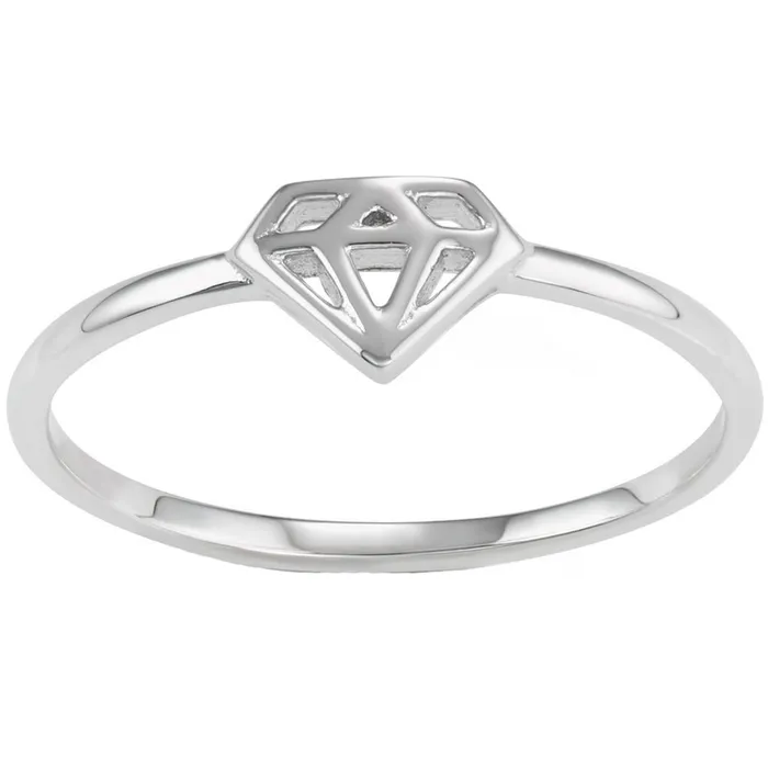 Rings Classic Womens Silver Tone Diamond Shaped Ring W1605 Classic