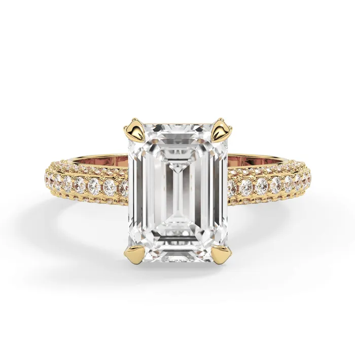 Rings deBebians Three Row Open Profile Diamond Basket Engagement Ring