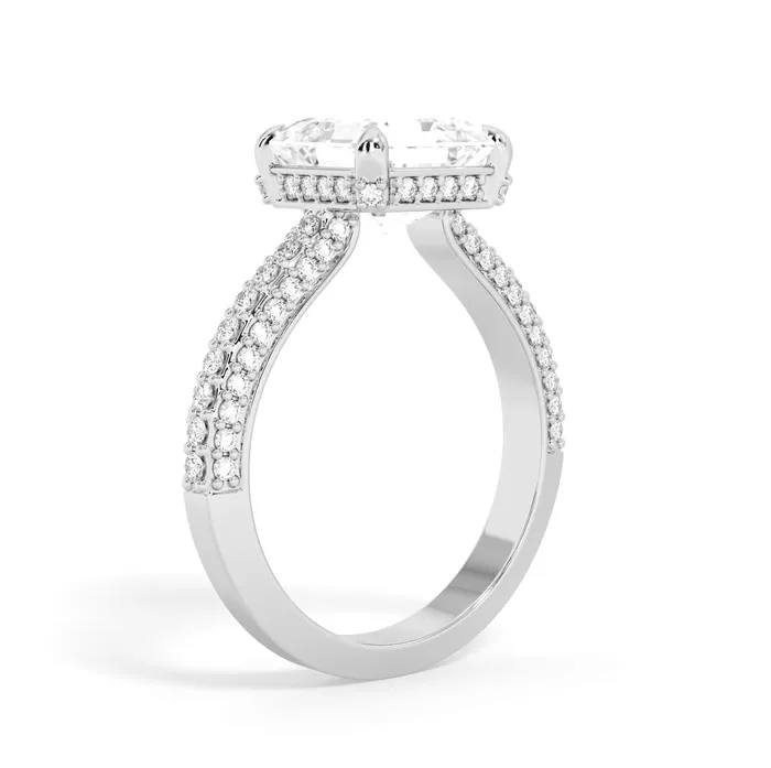 Rings deBebians Three Row Open Profile Diamond Basket Engagement Ring