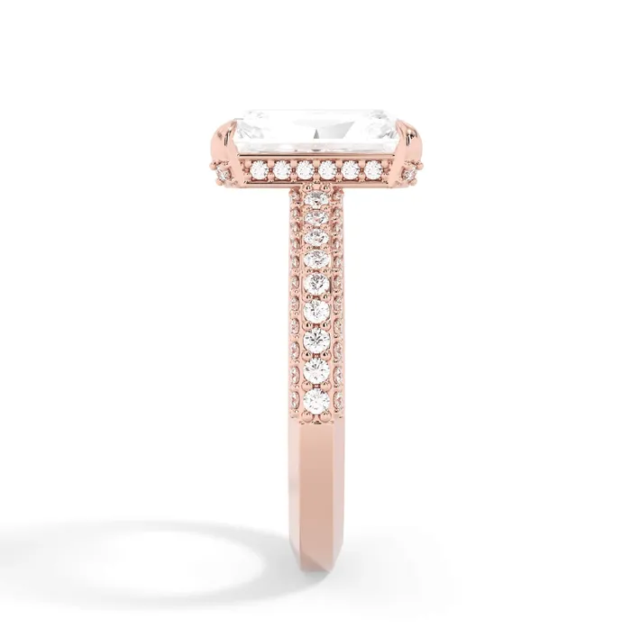 Rings deBebians Three Row Open Profile Diamond Basket Engagement Ring