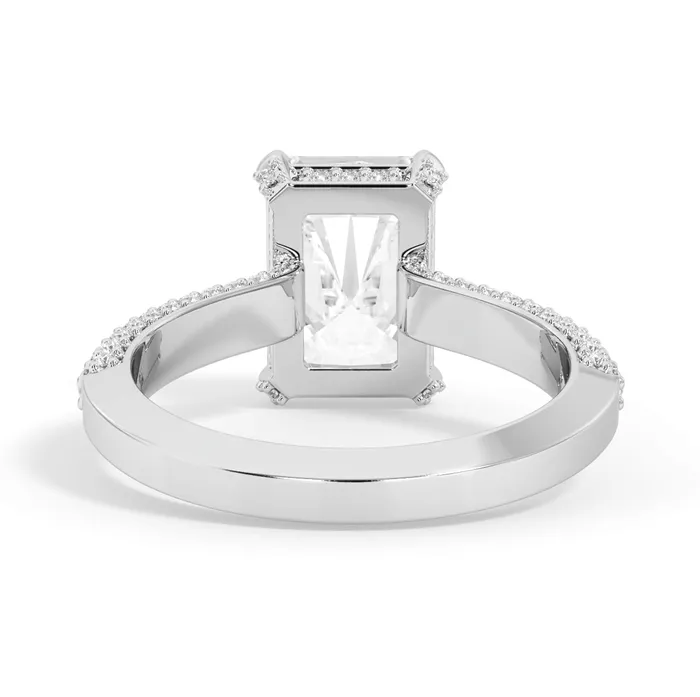 Rings deBebians Three Row Open Profile Diamond Basket Engagement Ring