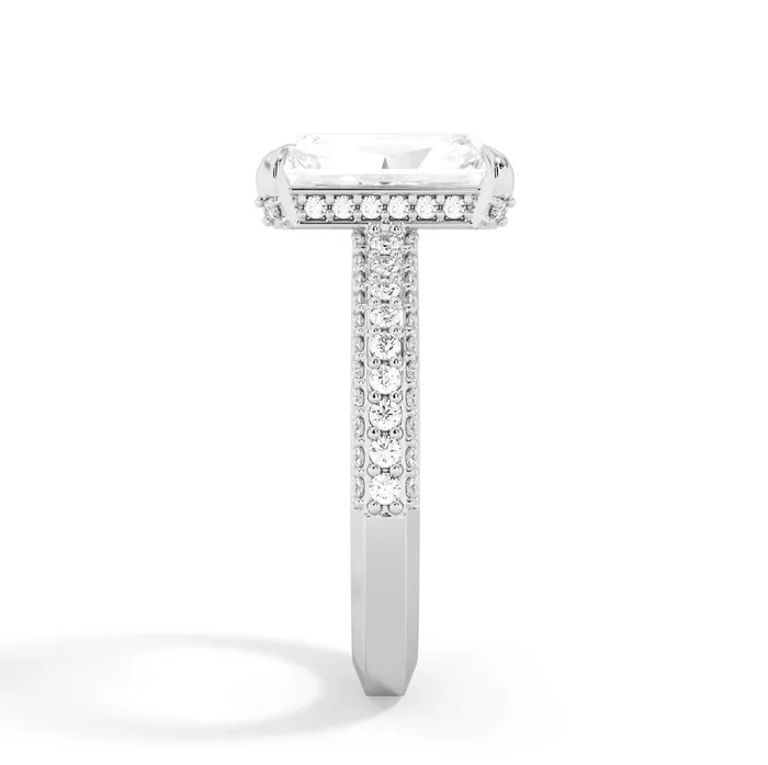 Rings deBebians Three Row Open Profile Diamond Basket Engagement Ring