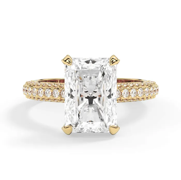 Rings deBebians Three Row Open Profile Diamond Basket Engagement Ring