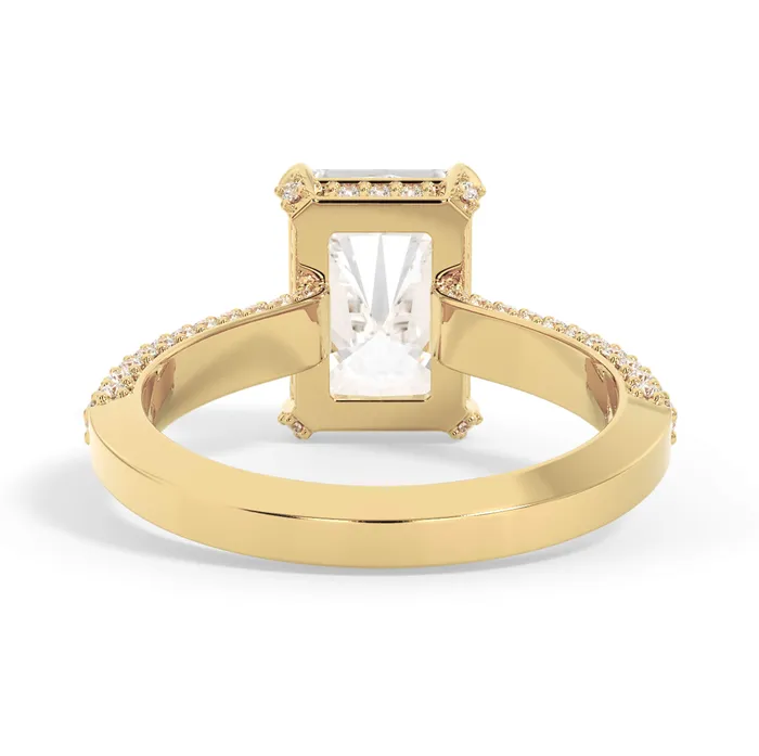 Rings deBebians Three Row Open Profile Diamond Basket Engagement Ring