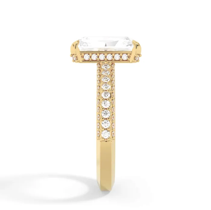 Rings deBebians Three Row Open Profile Diamond Basket Engagement Ring