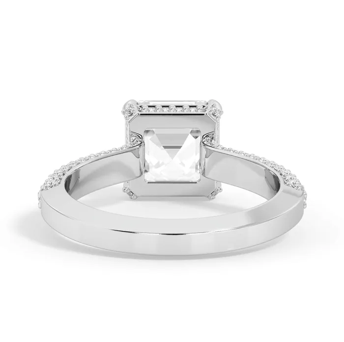Rings deBebians Three Row Open Profile Diamond Basket Engagement Ring