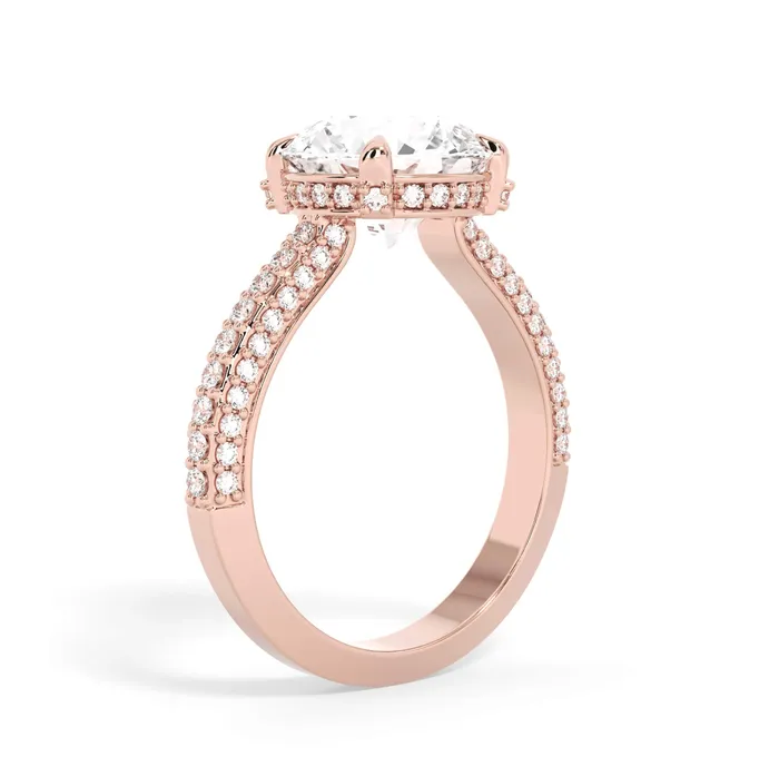 Rings deBebians Three Row Open Profile Diamond Basket Engagement Ring