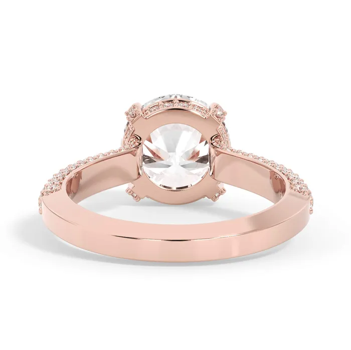 Rings deBebians Three Row Open Profile Diamond Basket Engagement Ring