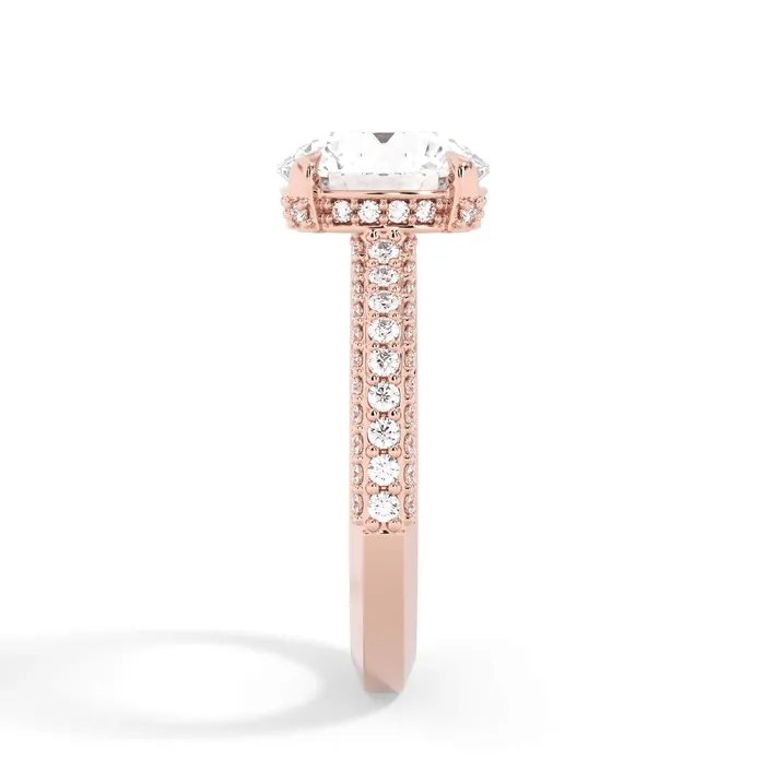 Rings deBebians Three Row Open Profile Diamond Basket Engagement Ring