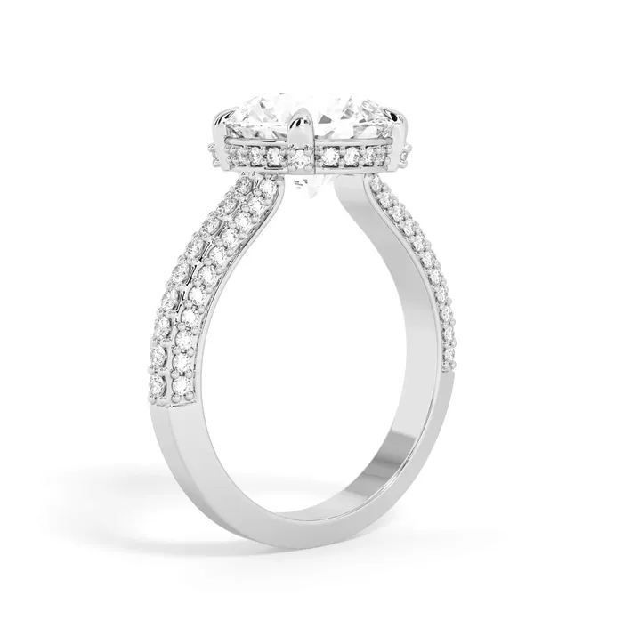 Rings deBebians Three Row Open Profile Diamond Basket Engagement Ring