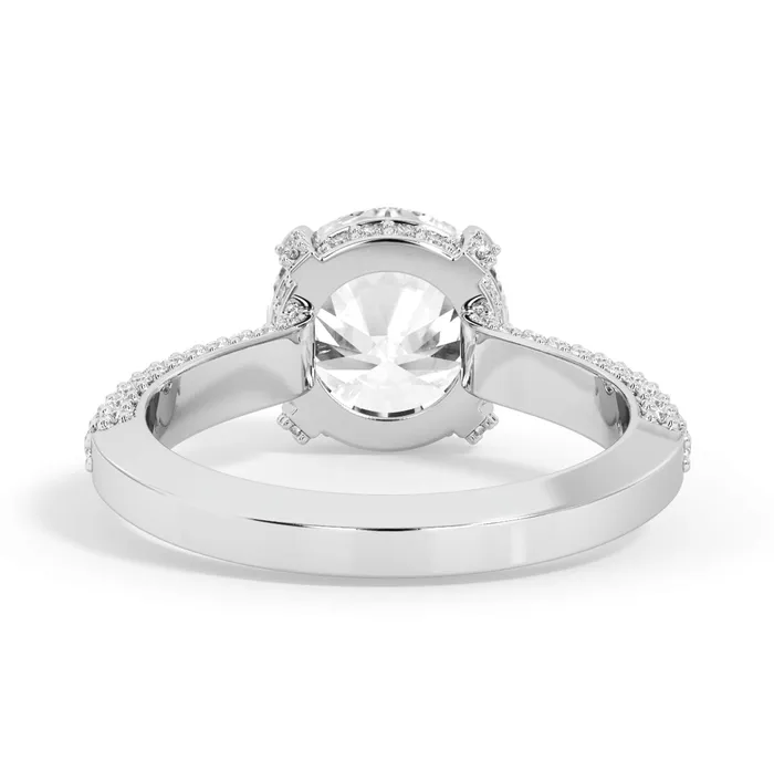 Rings deBebians Three Row Open Profile Diamond Basket Engagement Ring