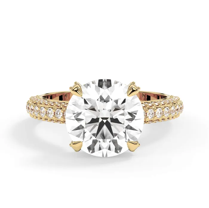 Rings deBebians Three Row Open Profile Diamond Basket Engagement Ring