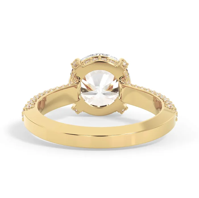 Rings deBebians Three Row Open Profile Diamond Basket Engagement Ring