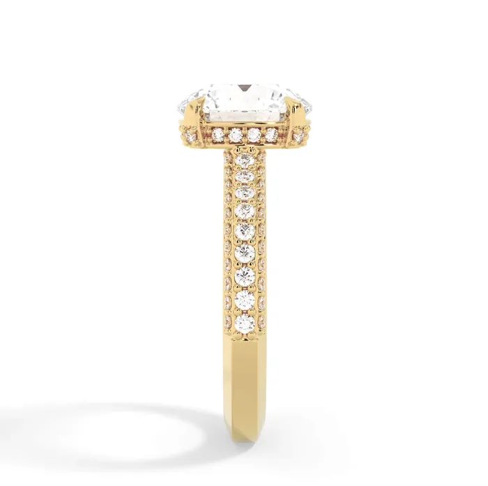 Rings deBebians Three Row Open Profile Diamond Basket Engagement Ring