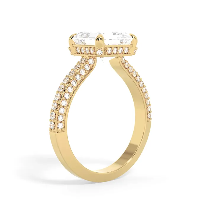 Rings deBebians Three Row Open Profile Diamond Basket Engagement Ring