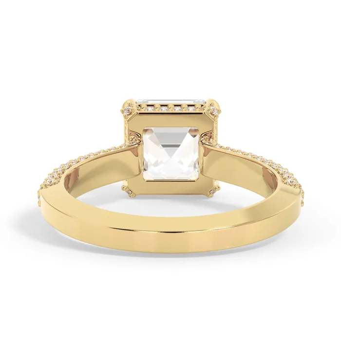 Rings deBebians Three Row Open Profile Diamond Basket Engagement Ring