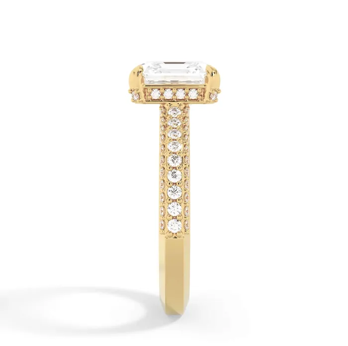 Rings deBebians Three Row Open Profile Diamond Basket Engagement Ring