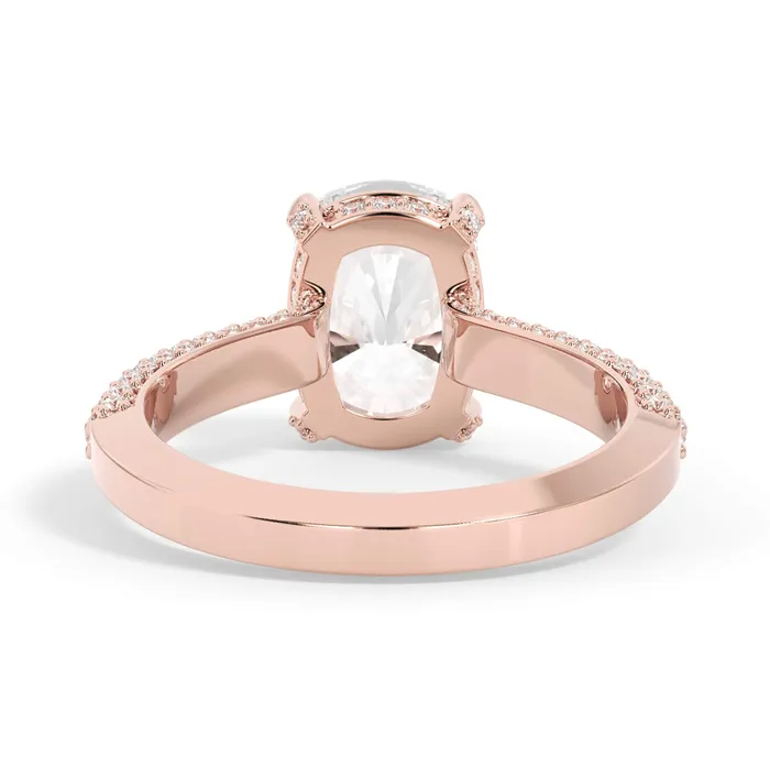 Rings deBebians Three Row Open Profile Diamond Basket Engagement Ring
