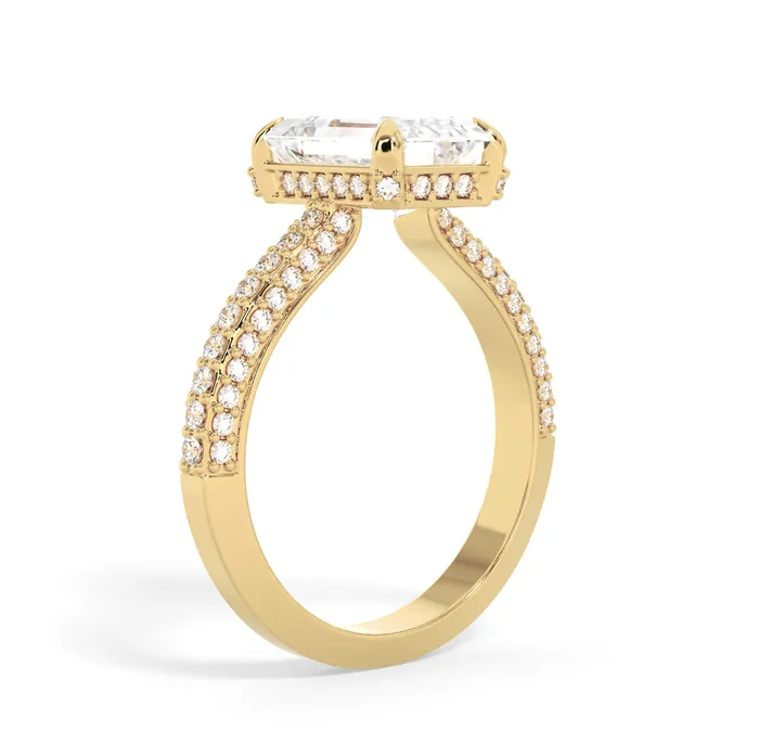 Rings deBebians Three Row Open Profile Diamond Basket Engagement Ring