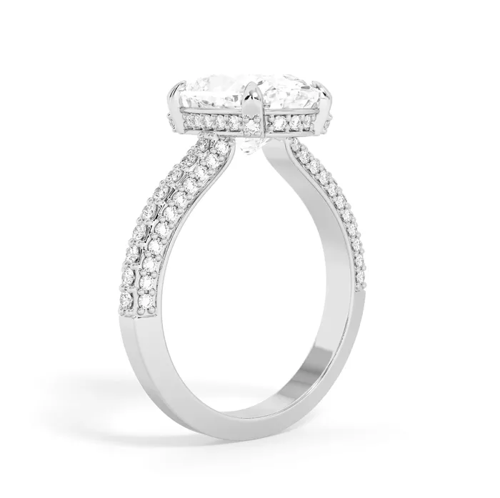 Rings deBebians Three Row Open Profile Diamond Basket Engagement Ring