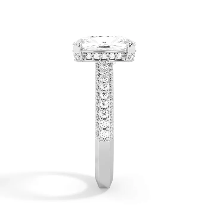 Rings deBebians Three Row Open Profile Diamond Basket Engagement Ring