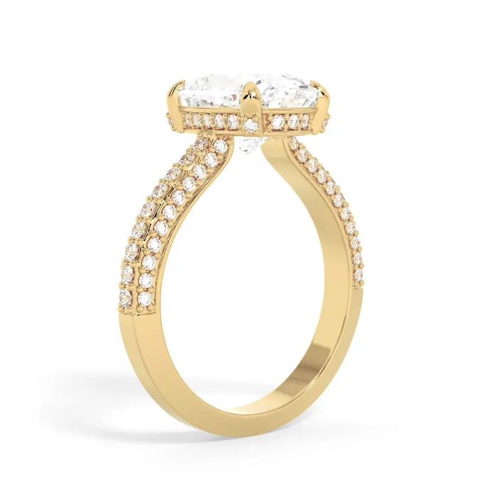Rings deBebians Three Row Open Profile Diamond Basket Engagement Ring