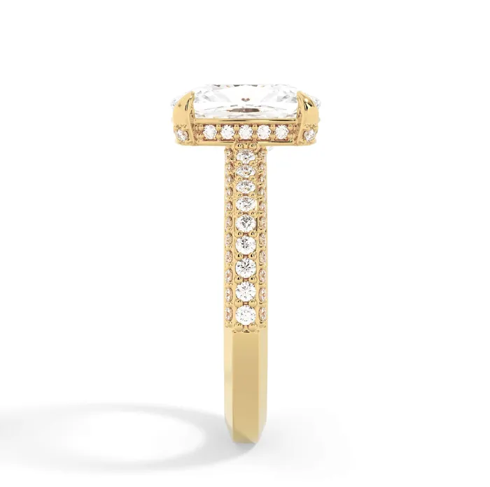 Rings deBebians Three Row Open Profile Diamond Basket Engagement Ring