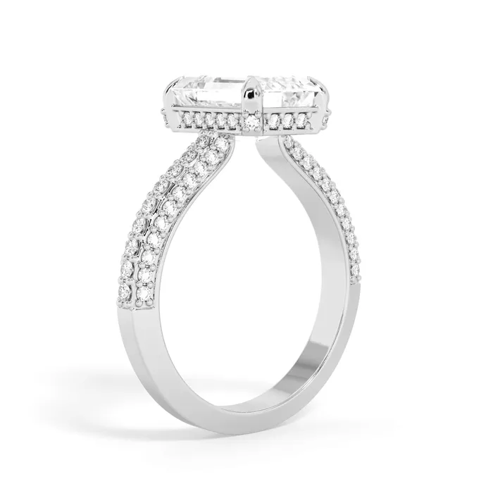Rings deBebians Three Row Open Profile Diamond Basket Engagement Ring
