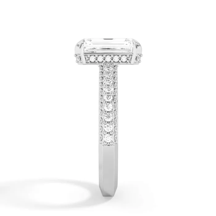 Rings deBebians Three Row Open Profile Diamond Basket Engagement Ring